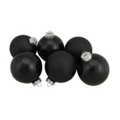 Northlight 6ct. 3.25" 2-Finish Black Glass Ball Ornaments 11 Northlight 6ct. 3.25" 2-Finish Black Glass Ball Ornaments -Michaels Store D253828S 13