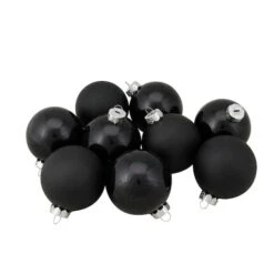 Northlight 9ct. 2.5" Shiny & Matte Black Glass Ball Ornaments -Michaels Store D253829S 11