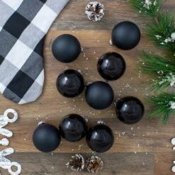 Northlight 9ct. 2.5" Shiny & Matte Black Glass Ball Ornaments -Michaels Store D253829S 14