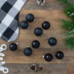 Northlight 10ct. 1.75" Shiny & Matte Black Glass Ball Ornaments -Michaels Store D253830S 12