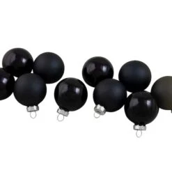 Northlight 10ct. 1.75" Shiny & Matte Black Glass Ball Ornaments -Michaels Store D253830S 13