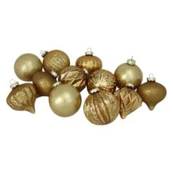 Northlight 12ct. 3-Finish Shades Of Gold Glass Ornaments 9 Northlight 12ct. 3-Finish Shades Of Gold Glass Ornaments -Michaels Store D253833S 11
