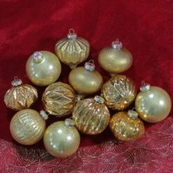 Northlight 12ct. 3-Finish Shades Of Gold Glass Ornaments 10 Northlight 12ct. 3-Finish Shades Of Gold Glass Ornaments -Michaels Store D253833S 12
