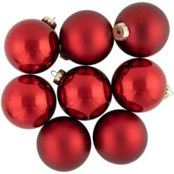 Northlight 96ct. Shiny & Matte Red Glass Ball Ornaments -Michaels Store D253835S 11