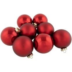 Northlight 96ct. Shiny & Matte Red Glass Ball Ornaments -Michaels Store D253835S 14