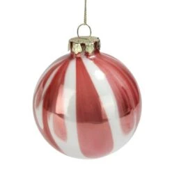 Northlight 3" Pink & White Marbled Glass Ball Ornament -Michaels Store D253836S 11