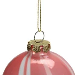 Northlight 3" Pink & White Marbled Glass Ball Ornament -Michaels Store D253836S 2