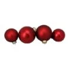 Northlight 72ct. 2 Finish Red Glass Ball Ornaments