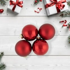 Northlight 72ct. 2 Finish Red Glass Ball Ornaments -Michaels Store D253838S 12