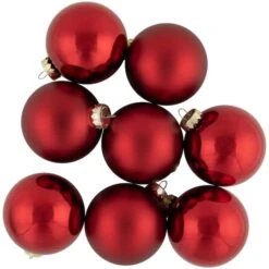 Northlight 72ct. 2 Finish Red Glass Ball Ornaments -Michaels Store D253838S 13