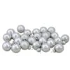 Northlight 24ct. 1" 2-Finish Silver Glass Ball Ornaments