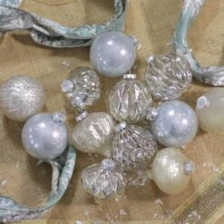 Northlight 12ct. 3-Finish Champagne & Silver Glass Ornaments -Michaels Store D253841S 2