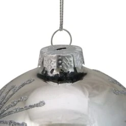 Northlight 4" Shiny Silver Mirrored Glitter Snowflakes Ball Ornament -Michaels Store D253843S 12