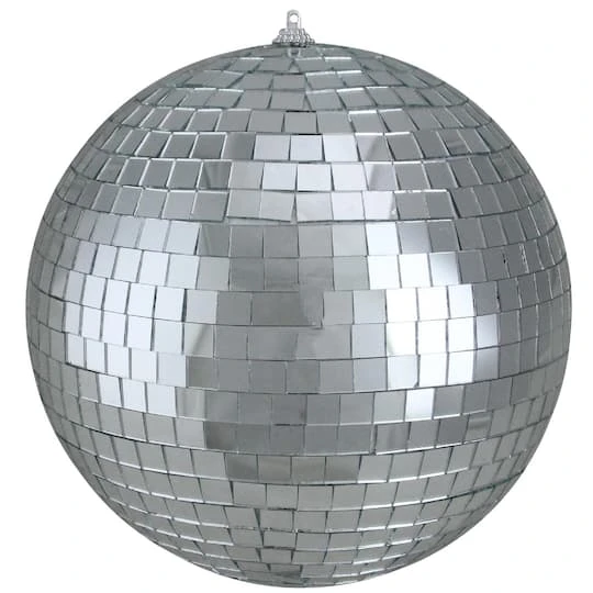 Northlight 8" Silver Splendor Mirrored Glass Disco Ball Ornament 1 Northlight 8" Silver Splendor Mirrored Glass Disco Ball Ornament