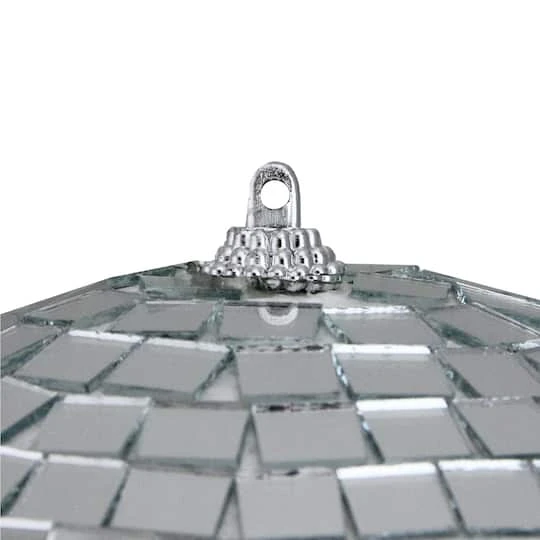 Northlight 8" Silver Splendor Mirrored Glass Disco Ball Ornament 3 Northlight 8" Silver Splendor Mirrored Glass Disco Ball Ornament - Image 3