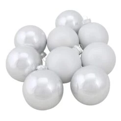 Northlight 9ct. 2.5" Shiny & Matte White Glass Ball Ornaments