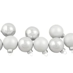 Northlight 9ct. 2.5" Shiny & Matte White Glass Ball Ornaments -Michaels Store D253845S 2