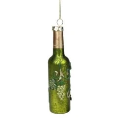 Northlight 6" Green & Silver Mercury Finish Wine Bottle Ornament