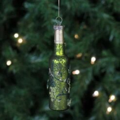 Northlight 6" Green & Silver Mercury Finish Wine Bottle Ornament -Michaels Store D253849S 12