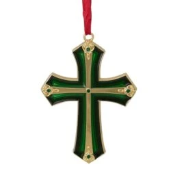 Northlight 3.5" Green & Gold Layering Effect With Crystals Cross Ornament -Michaels Store D253850S 11