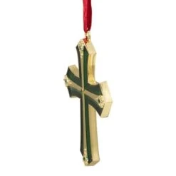 Northlight 3.5" Green & Gold Layering Effect With Crystals Cross Ornament -Michaels Store D253850S 13