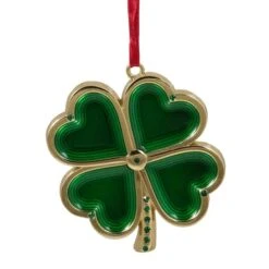 Northlight Green & Gold Luck Of The Irish Clover Ornament