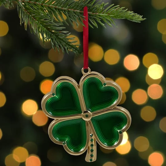 Northlight Green & Gold Luck Of The Irish Clover Ornament 3 Northlight Green & Gold Luck Of The Irish Clover Ornament - Image 3