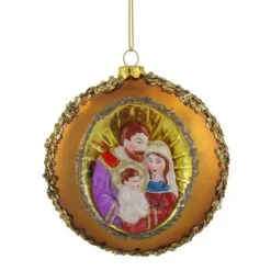 Northlight 4" Joseph, Mary & Baby Jesus Glass Disc Ornament -Michaels Store D253856S 11