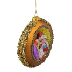 Northlight 4" Joseph, Mary & Baby Jesus Glass Disc Ornament -Michaels Store D253856S 13