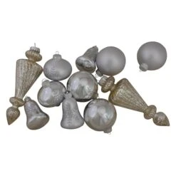 Northlight 36ct. Silver Contemporary Ornaments -Michaels Store D253859S 11