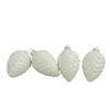 Northlight 4ct. 3" Matte White & Silver Glass Pinecone Ornaments