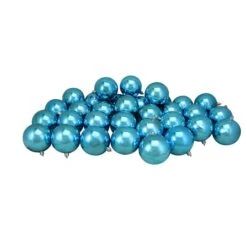 Northlight 32ct. 3.5" Turquoise Blue Shatterproof Shiny Christmas Ball Ornaments 9 Northlight 32ct. 3.5" Turquoise Blue Shatterproof Shiny Christmas Ball Ornaments -Michaels Store D253867S 11