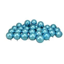 Northlight 32ct. 3.5" Turquoise Blue Shatterproof Shiny Christmas Ball Ornaments 8 Northlight 32ct. 3.5" Turquoise Blue Shatterproof Shiny Christmas Ball Ornaments -Michaels Store D253867S 2