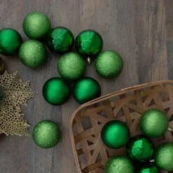 Northlight 32ct. 3.5" Christmas Green Shatterproof 4-Finish Christmas Ball Ornaments 13 Northlight 32ct. 3.5" Christmas Green Shatterproof 4-Finish Christmas Ball Ornaments -Michaels Store D253868S 12