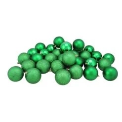 Northlight 32ct. 3.5" Christmas Green Shatterproof 4-Finish Christmas Ball Ornaments 11 Northlight 32ct. 3.5" Christmas Green Shatterproof 4-Finish Christmas Ball Ornaments -Michaels Store D253868S 2