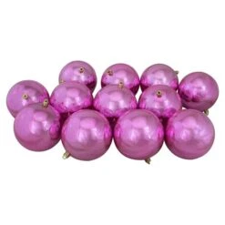 Northlight 12ct. 4" Pink Shiny Shatterproof Christmas Ball Ornaments 8 Northlight 12ct. 4" Pink Shiny Shatterproof Christmas Ball Ornaments -Michaels Store D253869S 11