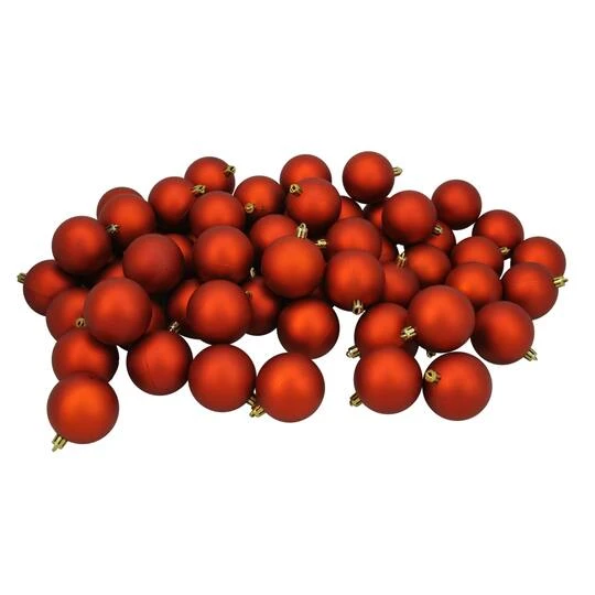 Northlight 60ct. 2.5" Burnt Orange Shatterproof Matte Christmas Ball Ornaments 1 Northlight 60ct. 2.5" Burnt Orange Shatterproof Matte Christmas Ball Ornaments
