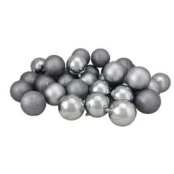 Northlight 32ct. 3.5" Pewter Gray Shatterproof 4-Finish Christmas Ball Ornaments 9 Northlight 32ct. 3.5" Pewter Gray Shatterproof 4-Finish Christmas Ball Ornaments -Michaels Store D253872S 11