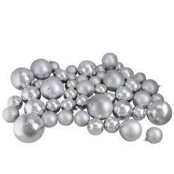 Northlight 50ct. Silver Splendor Shatterproof 2-Finish Christmas Ball Ornaments -Michaels Store D253876S 11
