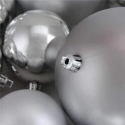 Northlight 50ct. Silver Splendor Shatterproof 2-Finish Christmas Ball Ornaments -Michaels Store D253876S 12