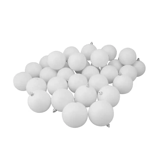 Northlight 32ct. 3.5" Winter White Shatterproof Matte Christmas Ball Ornaments 2 Northlight 32ct. 3.5" Winter White Shatterproof Matte Christmas Ball Ornaments - Image 2