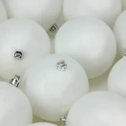 Northlight 32ct. 3.5" Winter White Shatterproof Matte Christmas Ball Ornaments 5 Northlight 32ct. 3.5" Winter White Shatterproof Matte Christmas Ball Ornaments -Michaels Store D253877S 2