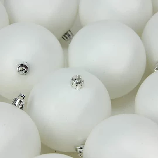 Northlight 32ct. 3.5" Winter White Shatterproof Matte Christmas Ball Ornaments 3 Northlight 32ct. 3.5" Winter White Shatterproof Matte Christmas Ball Ornaments - Image 3
