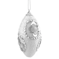 Northlight 4ct. 4.5" White & Silver Rhinestone Glittered Shatterproof Christmas Finial Ornaments -Michaels Store D253878S 11