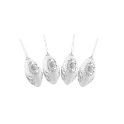 Northlight 4ct. 4.5" White & Silver Rhinestone Glittered Shatterproof Christmas Finial Ornaments -Michaels Store D253878S 12