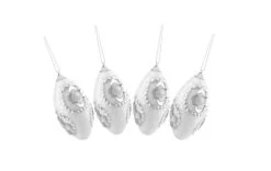 Northlight 4ct. 4.5" White & Silver Rhinestone Glittered Shatterproof Christmas Finial Ornaments -Michaels Store D253878S 2
