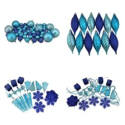 Northlight 125ct. Peacock Blue Shatterproof 4-Finish Christmas Ornaments 11 Northlight 125ct. Peacock Blue Shatterproof 4-Finish Christmas Ornaments -Michaels Store D253880S 11