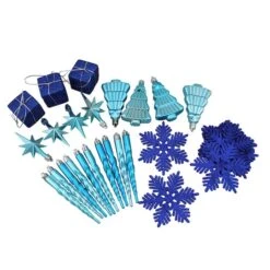 Northlight 125ct. Peacock Blue Shatterproof 4-Finish Christmas Ornaments 12 Northlight 125ct. Peacock Blue Shatterproof 4-Finish Christmas Ornaments -Michaels Store D253880S 12