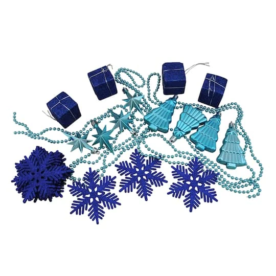 Northlight 125ct. Peacock Blue Shatterproof 4-Finish Christmas Ornaments 6 Northlight 125ct. Peacock Blue Shatterproof 4-Finish Christmas Ornaments - Image 6