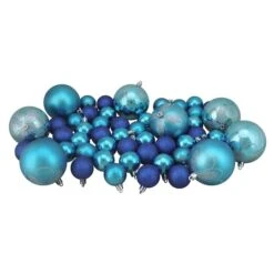 Northlight 125ct. Peacock Blue Shatterproof 4-Finish Christmas Ornaments 14 Northlight 125ct. Peacock Blue Shatterproof 4-Finish Christmas Ornaments -Michaels Store D253880S 14
